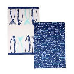 Best reviews of 🧨 Dexam Fish Set Of 2 Tea Towels Marine Blue 🤩