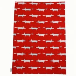 Cheap 🥰 Scion Living Mr Fox Set Of 2 Tea Towels Red 🎁