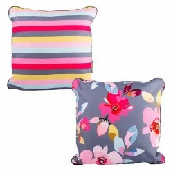 Discount ✨ Navigate Gardenia Outdoor Double Sided Cushion Grey Floral & Stripe 🥰 7 Discount ✨ Navigate Gardenia Outdoor Double Sided Cushion Grey Floral & Stripe 🥰 -HOME popular shop 73910 Navigate Gardenia Cushion 2