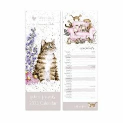 Cheapest 😀 Wrendale Designs Whiskers And Wildflowers Feline Friends Slim 2023 Calendar 👍