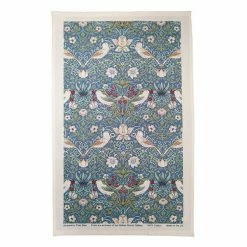 Hot Sale 🎉 William Morris Strawberry Thief Blue Cotton Tea Towel 🧨