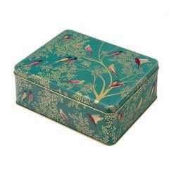 Budget 😍 Sara Miller London Sara Miller Green Birds Deep Rectangular Tin 💯