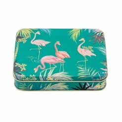 New 😀 Sara Miller London Sara Miller Flamingo Small Rectangular Tin 🎉