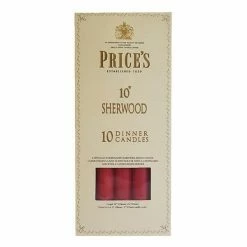 Budget 🔥 Price's Prices 10" Sherwood Candle Wine Red Pack Of 10 👏