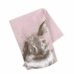 Best Sale ✨ Wrendale Designs Tea Towel Pink Rabbit 👏